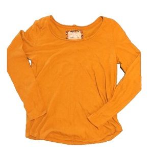Anthro | Mustard Long Sleeve Top